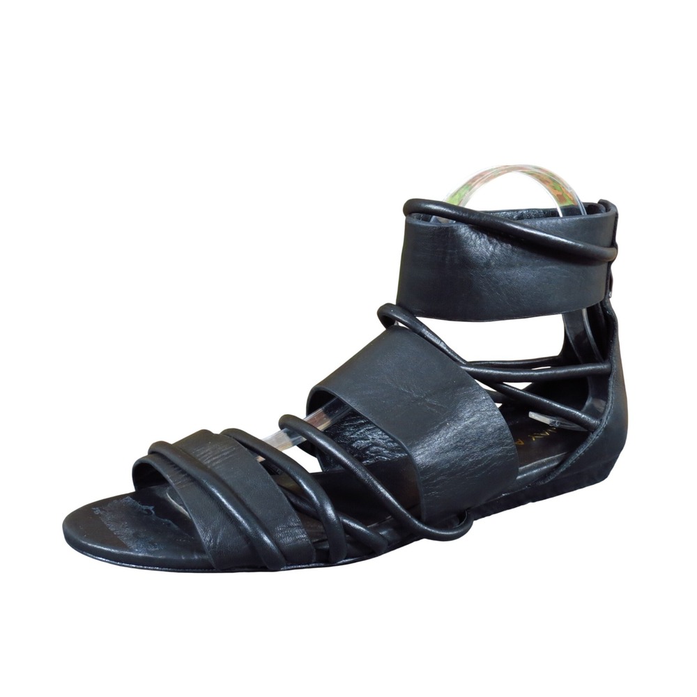 Jay Adoni Karissa Women Gladiator Sandal Size 8M Fashion Dressy Black Leather